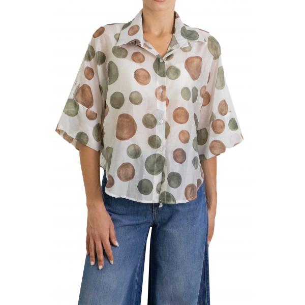 Camicia con pois grandi